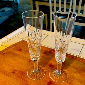 Tiffany & Co set 2 Sybil Crystal Champagne flutes